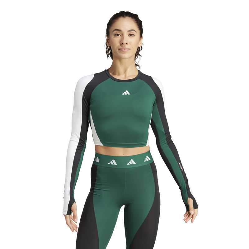 Camiseta-manga-larga-Techfit-AEROREADY-Colorblock